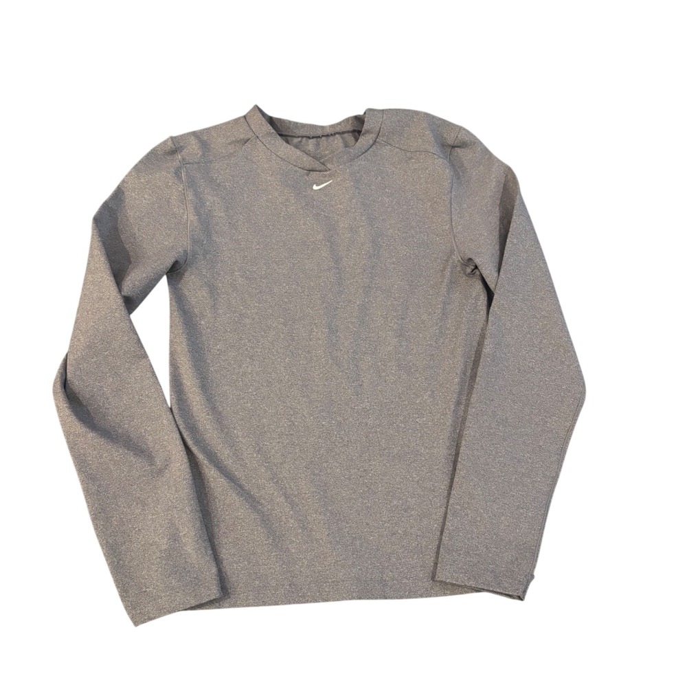 Nike Kids Dri-FIT Seamless Long Sleeve Shirt Gray Heather Training Top Size L